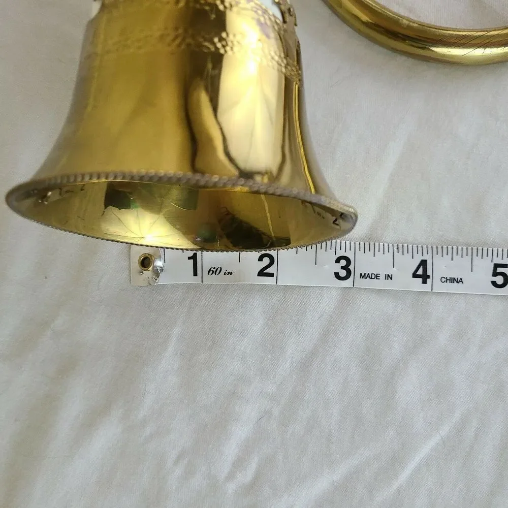 VINTAGE French Fox Hunting Blowing‎ Horn Cow Steer Bovine Bull Brass Finger Hold
